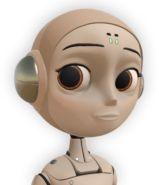 Robot named Xaia looking at you